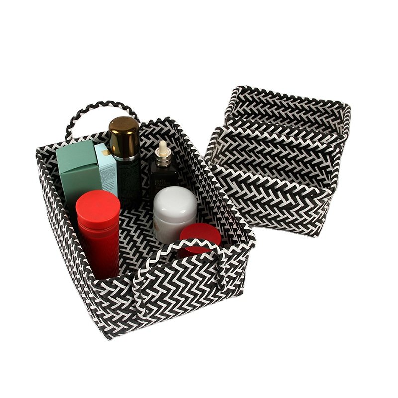 3pcs woven plastic basket / Handmade storage basket/ PP basket household furniture decor home storage drawer organizer