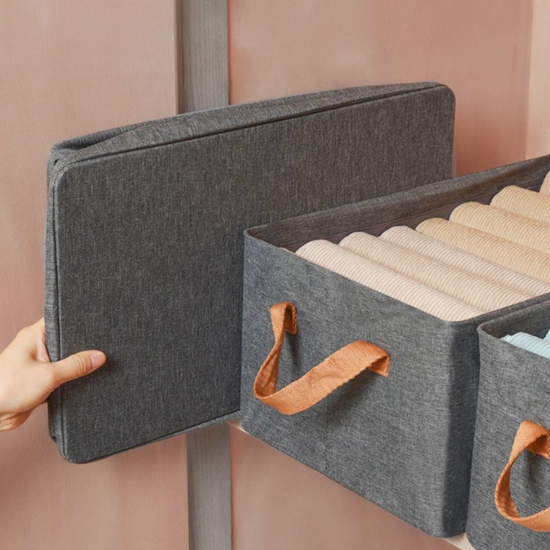 Popular Wholesale Underwear Socks Storage Organizer Closet Drawer Grey Foldable Clothing Closet Organizer Pants Box