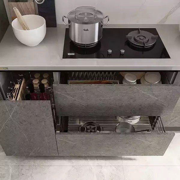 Surface Economical Particle Board American Wooden Self Assemble Kitchen Cabinets