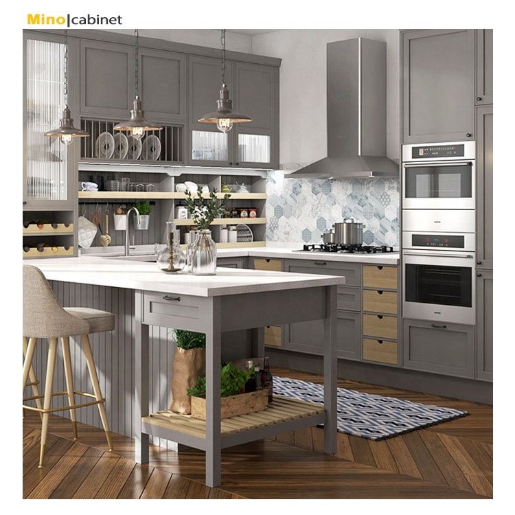 Custom-made Fashion Solid Wood Metal Sink Base Cabinet Cupboard Japan Kitchen Cabinets Counter