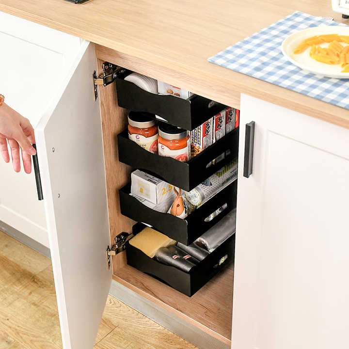Low Price Kitchen Sink Supplies Hanging Storage Rack Sliding Basket Under Cabinet Organizer