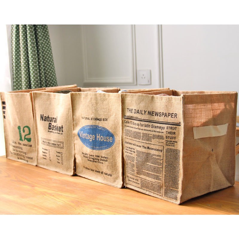 Hot Sale Products High Quality Socks Underwear Bra Drawer Organizer Jute Fabric Classification Storage Box