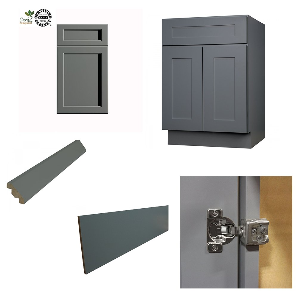 Kitchen Cabinets & Accessories Modern Wholesale American Solid Wood Gray RTA Shaker Kitchen Cabinets