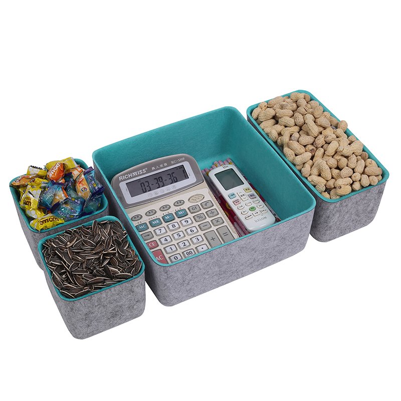 Wholesale hot sale Design Integrated Felt Storage Box 4pcs felt drawer organizer dividers storage boxes custom toy box