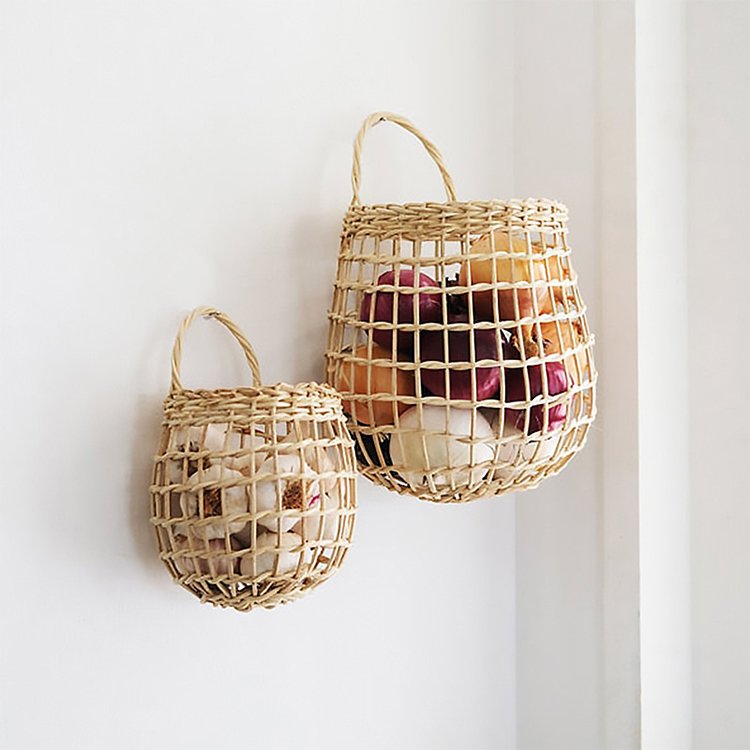 2024 Hot selling eco-friendly Kitchen Basket for Home Decor Hanging Wall Vegetable Fruit Baskets