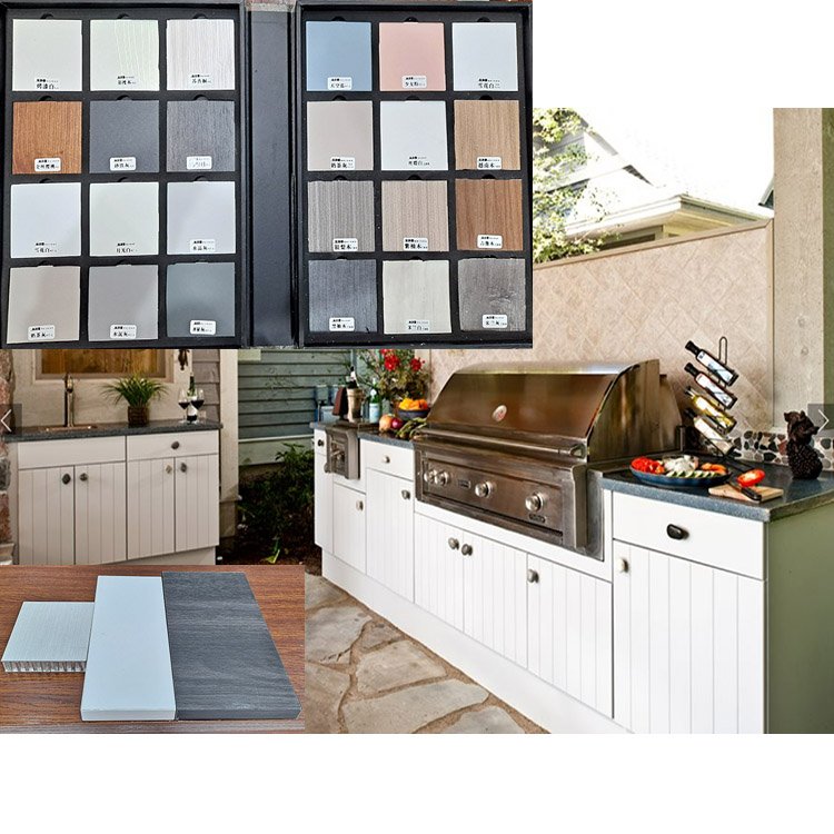 Waterproof Fireproof Wood Finish Extruded Honeycomb Aluminium Board Kitchen Cabinet Outdoor BBQ Cheaper Than Stainless Steel