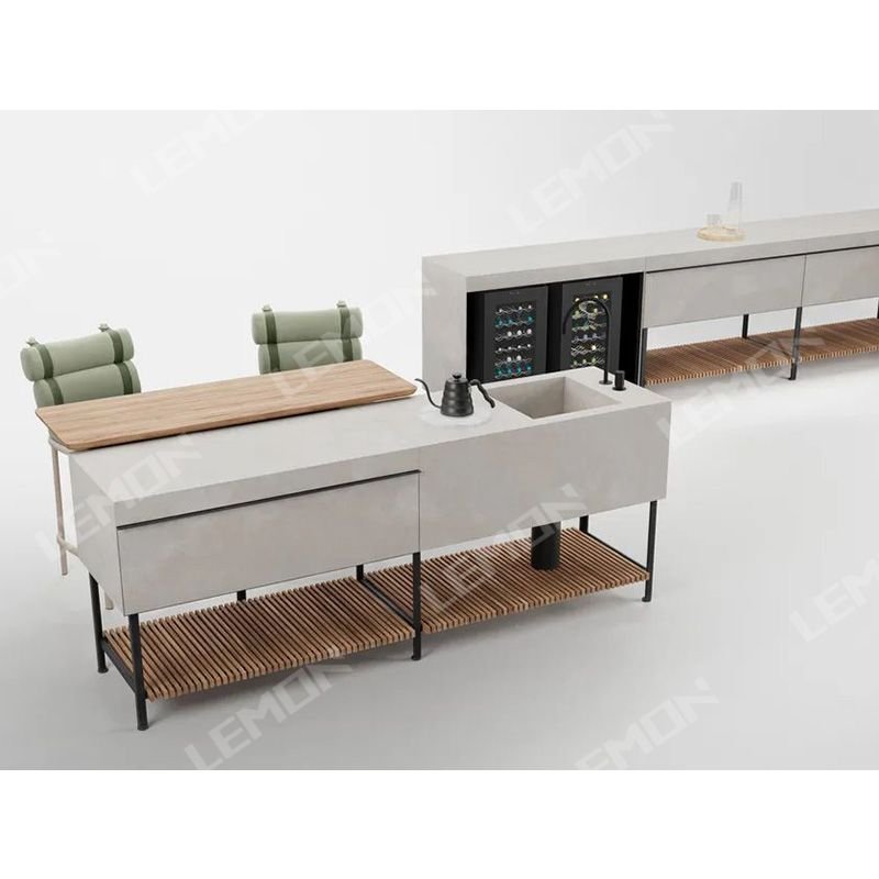 Affordable Modern Stainless Steel Pantry Outdoor Kitchen Cabinets Modern Designs Kitchen with Stove Sink Faucet