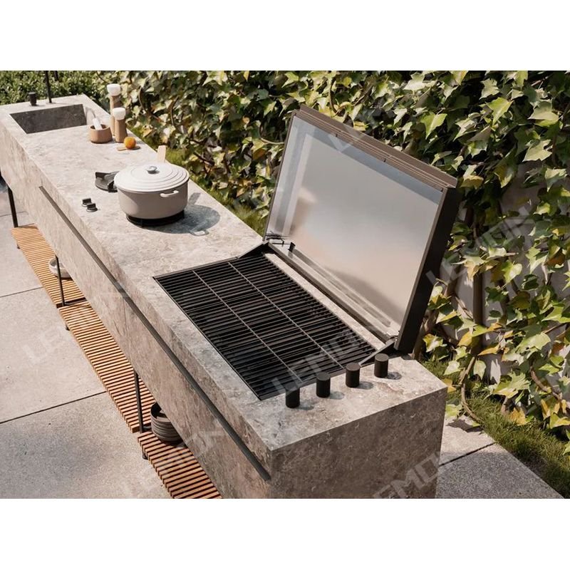 Affordable Modern Stainless Steel Pantry Outdoor Kitchen Cabinets Modern Designs Kitchen with Stove Sink Faucet