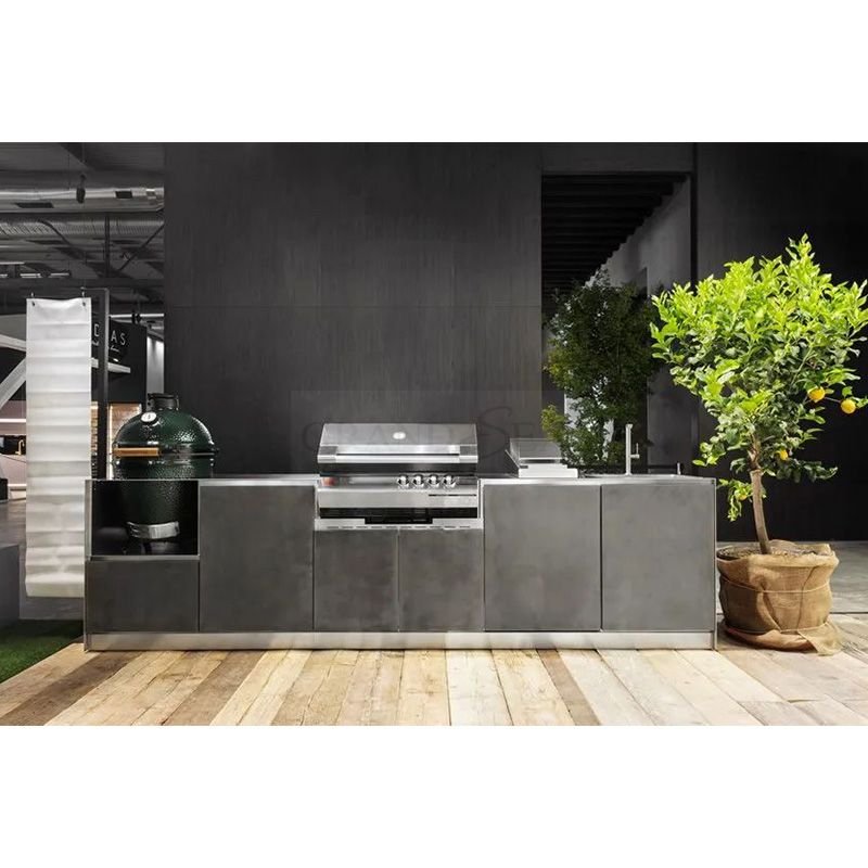 Modern Outdoor Kitchens Cabinet Design Stainless Steel Outdoor Kitchen BBQ Island With Grill