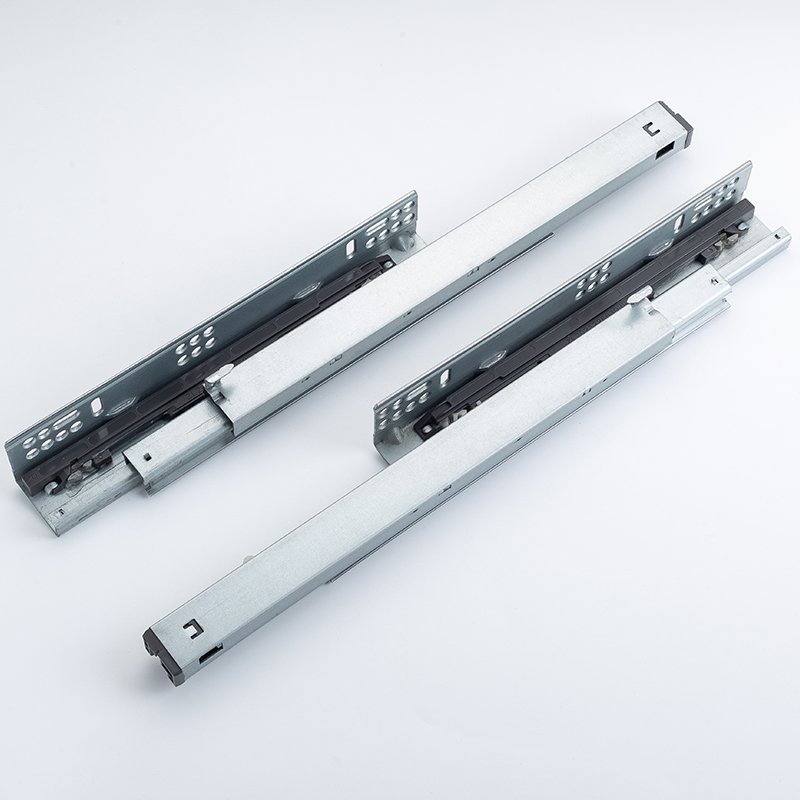 3 Fold Damper Basket Hidden Telescopic Rail Push To Open Soft Close Drawer Slide With 2D Handles
