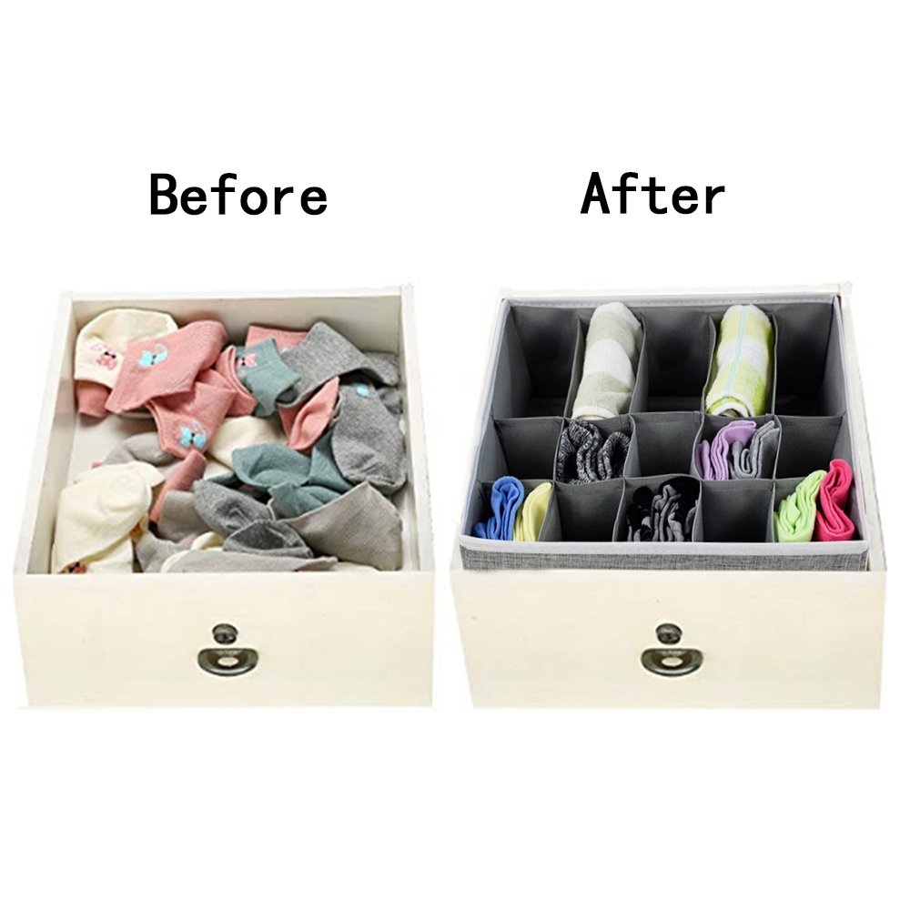 Closet Organizer Underwear Bras Socks Shorts Ties Wardrobe Drawer Divider Storage Box Organizer Case Divider Kit Foldable Modern