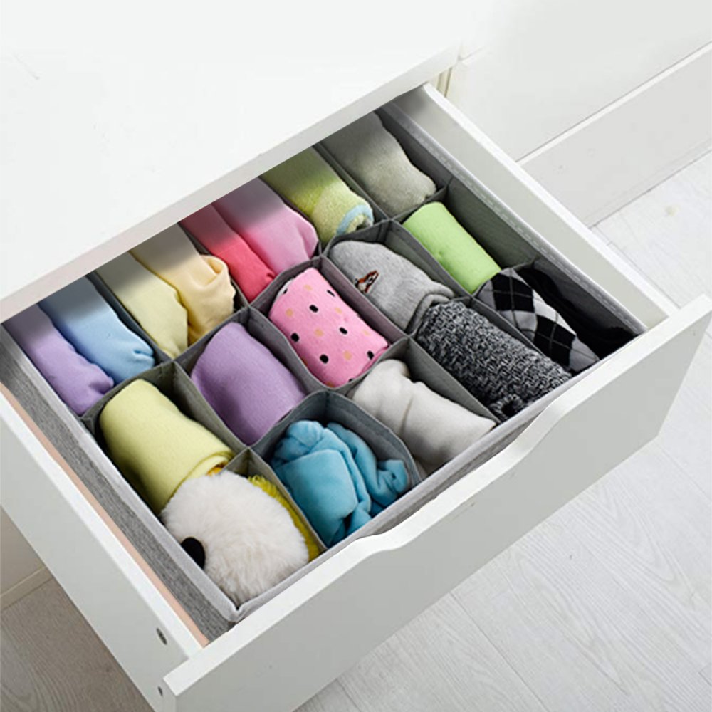 Closet Organizer Underwear Bras Socks Shorts Ties Wardrobe Drawer Divider Storage Box Organizer Case Divider Kit Foldable Modern