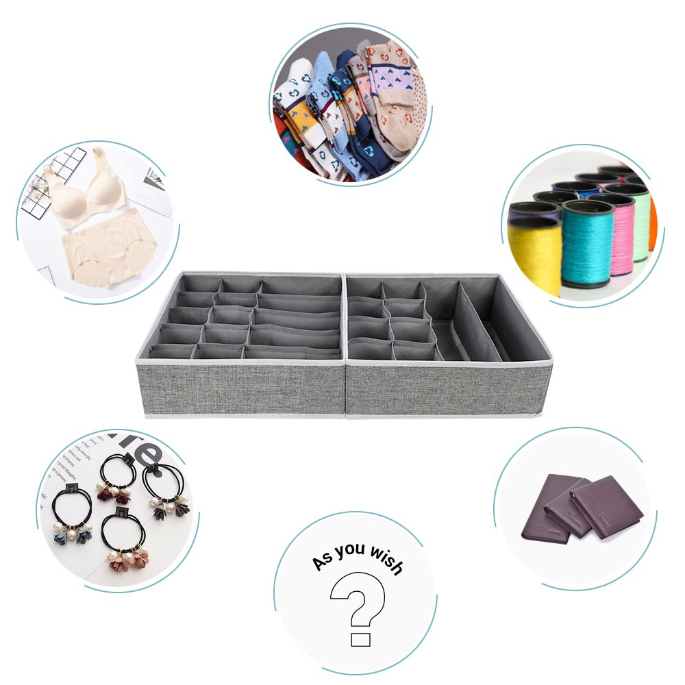 Closet Organizer Underwear Bras Socks Shorts Ties Wardrobe Drawer Divider Storage Box Organizer Case Divider Kit Foldable Modern