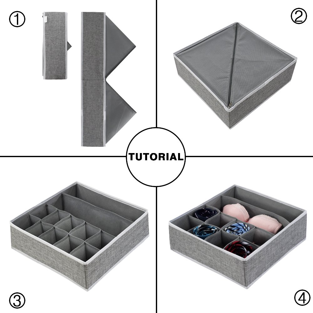 Closet Organizer Underwear Bras Socks Shorts Ties Wardrobe Drawer Divider Storage Box Organizer Case Divider Kit Foldable Modern