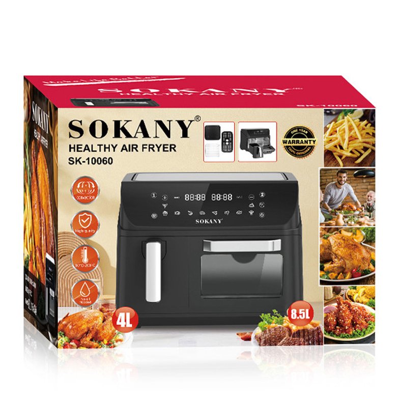 New Dual Zone Air Fryer Dual Basket 12.5L Capacity Digital Controls 2400W Convection Oven Visible Windows With 10 Cooking Preset