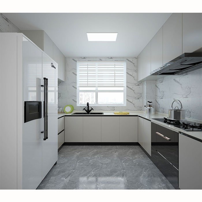Modern solid wood island design furniture set European style ready made kitchen cabinets price