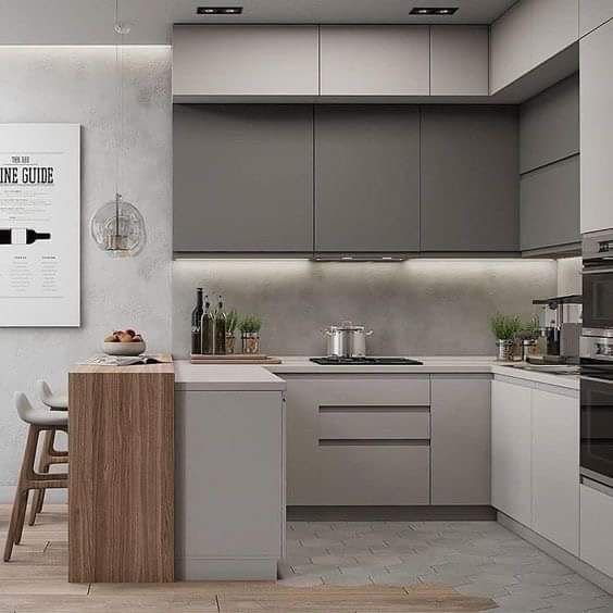 Modern solid wood island design furniture set European style ready made kitchen cabinets price