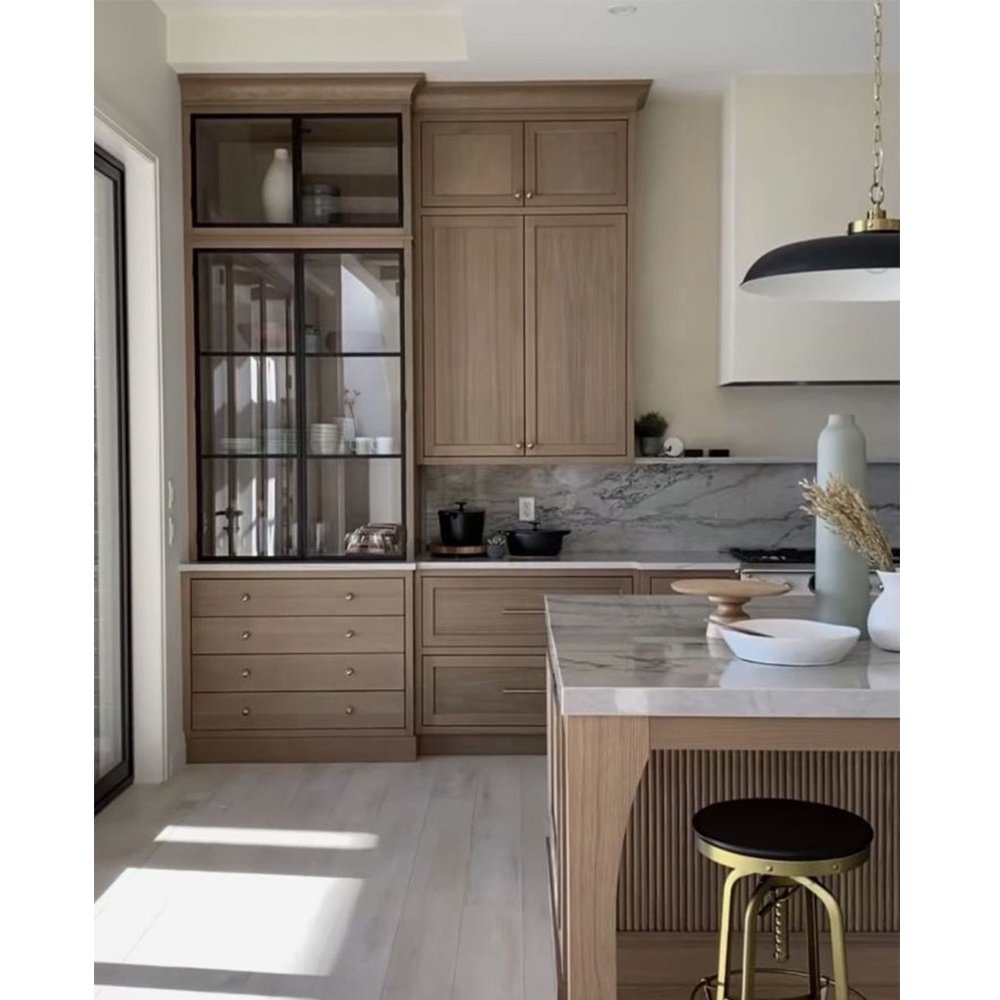 Artisan Customized Contemporary Natural Wood Kitchen Island Modern Glass Kitchen Island Wood Design