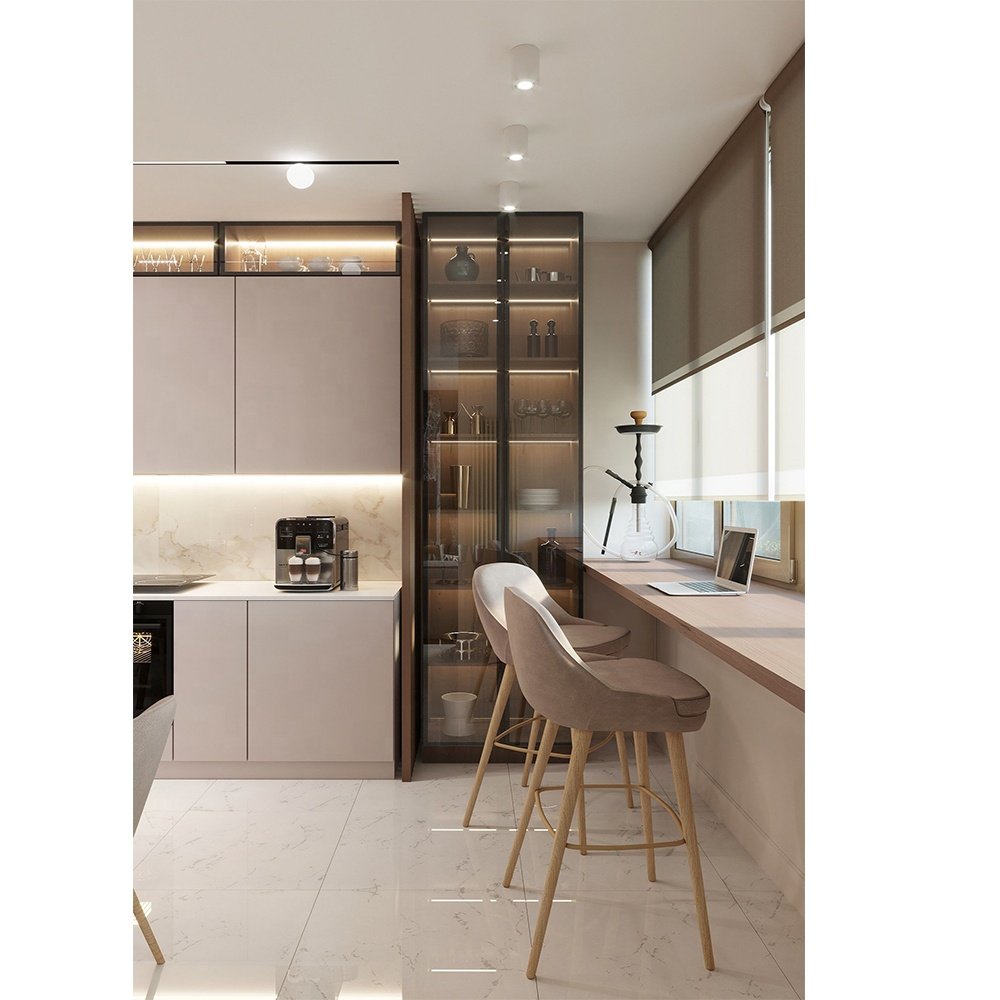 Artisan Customized Contemporary Natural Wood Kitchen Island Modern Glass Kitchen Island Wood Design