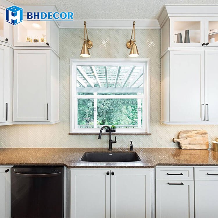 Custom Cabinets House German Complete Set U-Shape Ushape Uv Mdf Lacquer Shaker Fitted Kitchen Cabinet Sets Made In China Foshan