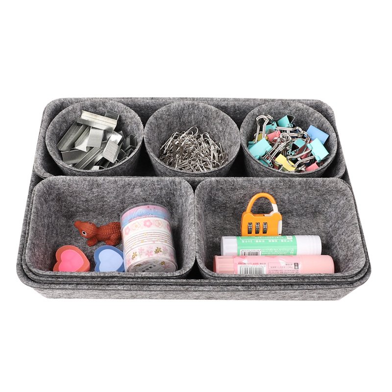 Multifunctional Drawer Dividers Organizer 8 Piece Felt Drawers Dividers Felt Storage Box for Office