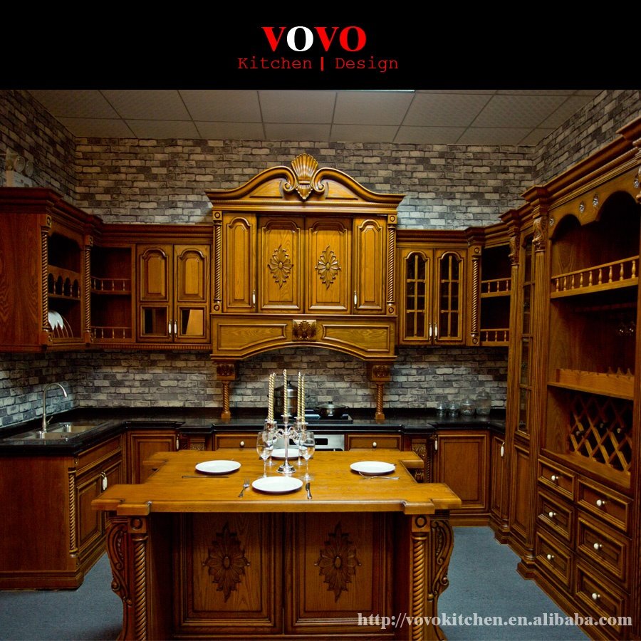 2024 New Arrival Custom Classical Style American Cherry Wood Kitchen Cupboard
