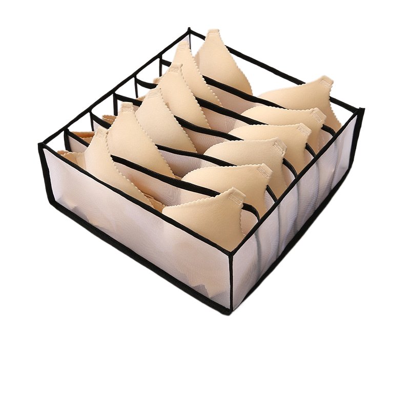 Dormitory closet organizer for socks home separated underwear storage box 7 grids bra organizer foldable drawer organizer