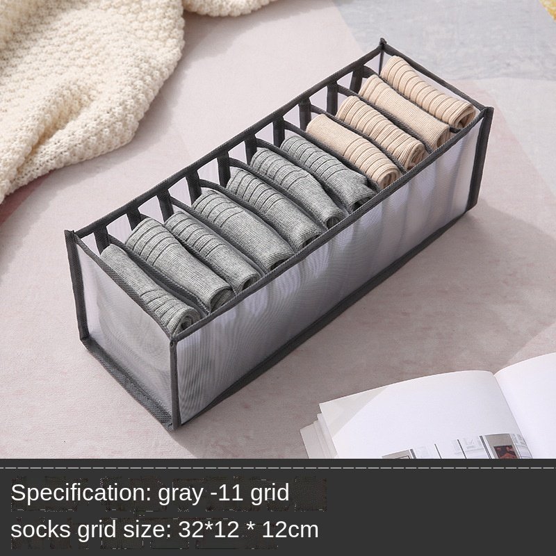 Dormitory closet organizer for socks home separated underwear storage box 7 grids bra organizer foldable drawer organizer