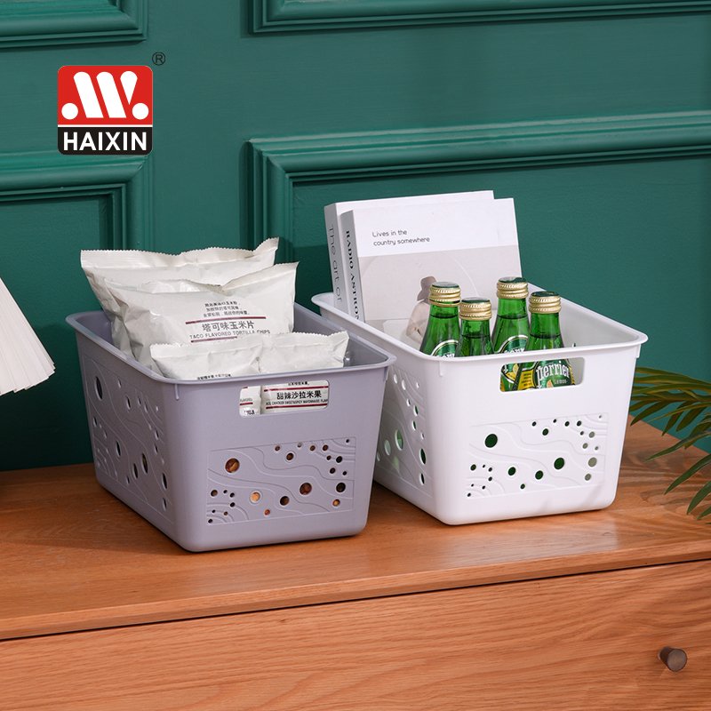 Plastic Cosmetic Storage Box Bedroom Living Room Sundries Organizing Kitchen Multipurpose Desktop Basket with Handle