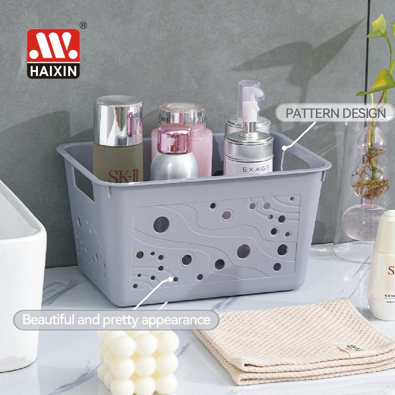 Plastic Cosmetic Storage Box Bedroom Living Room Sundries Organizing Kitchen Multipurpose Desktop Basket with Handle