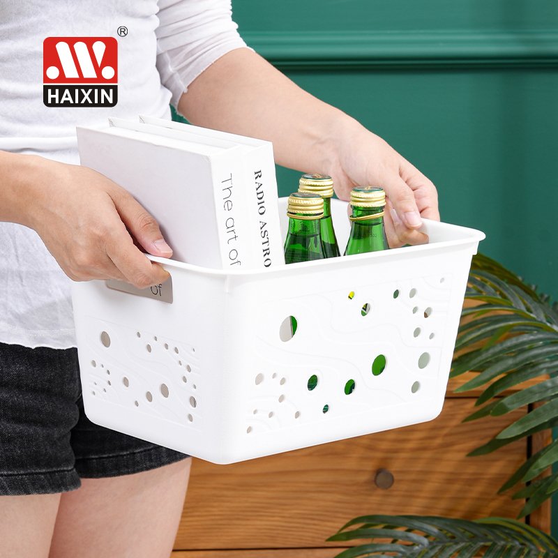 Plastic Cosmetic Storage Box Bedroom Living Room Sundries Organizing Kitchen Multipurpose Desktop Basket with Handle