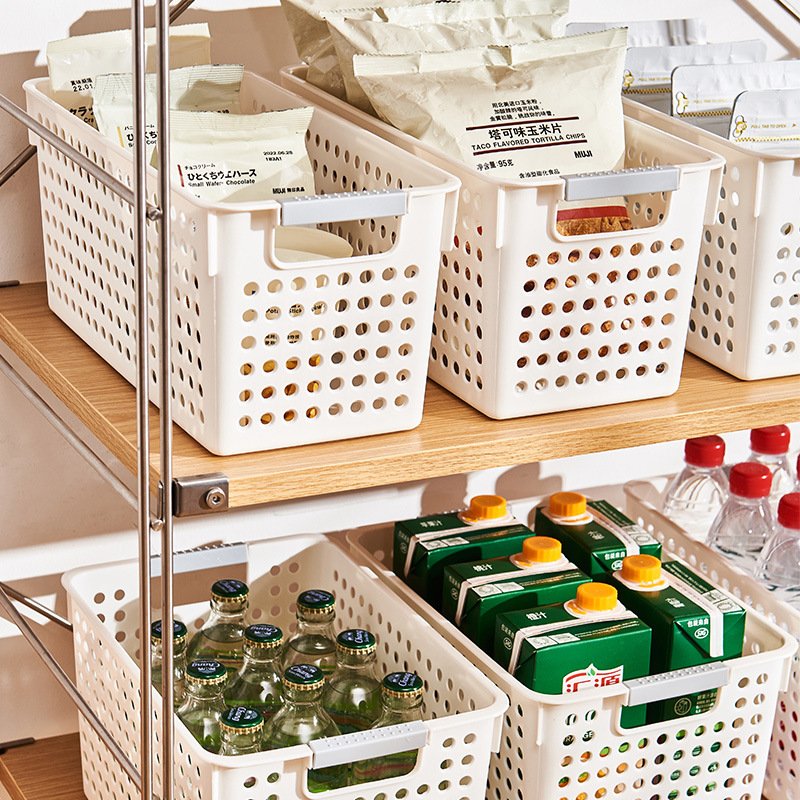 Plastic Storage Pantry Baskets Bathroom Office Drawer Organizer Kitchen Vegetable Fruit Storage Basket