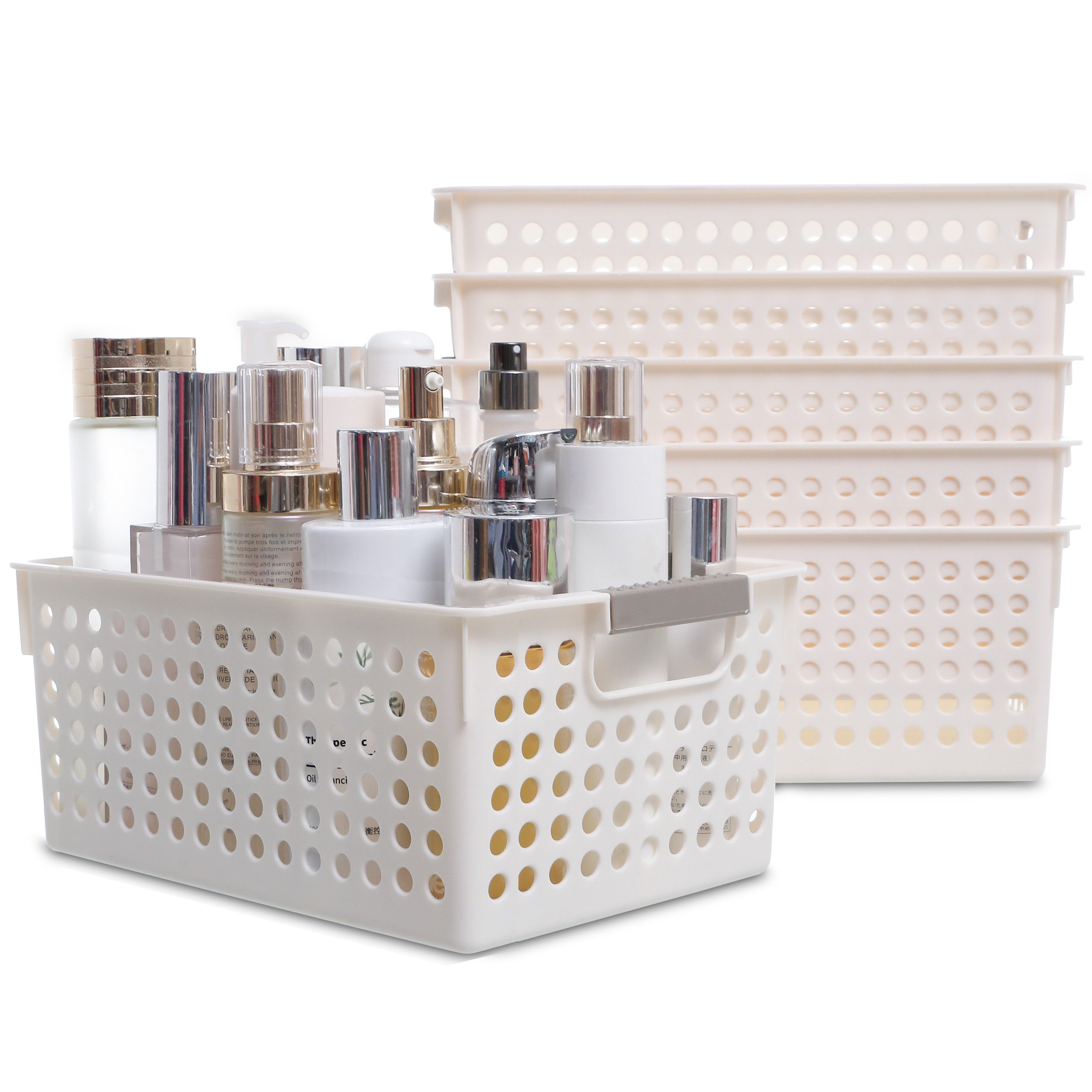 Plastic Storage Pantry Baskets Bathroom Office Drawer Organizer Kitchen Vegetable Fruit Storage Basket