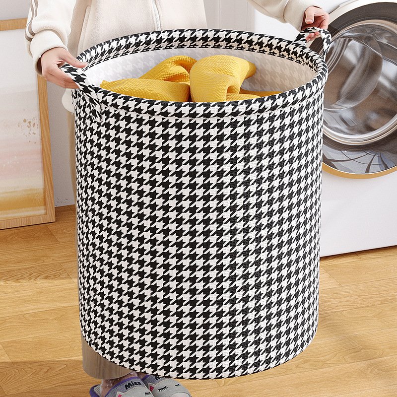 Children Toy Clothing Pants Storage Basket Hot Sale Household Foldable Large Capacity Round Shape Bathroom Cotton Linen ODM/OEM