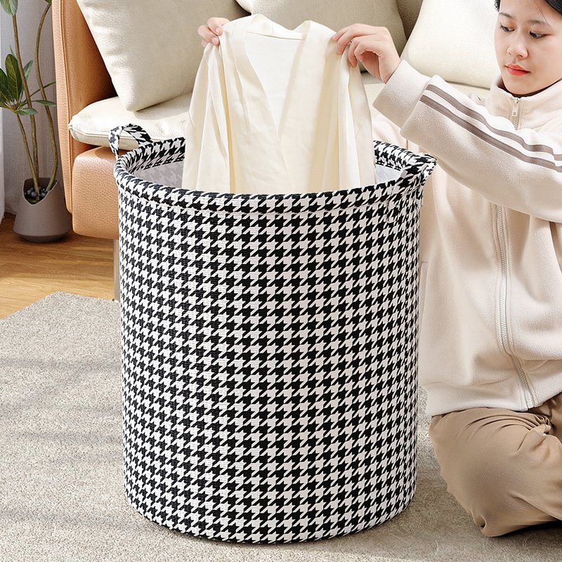 Children Toy Clothing Pants Storage Basket Hot Sale Household Foldable Large Capacity Round Shape Bathroom Cotton Linen ODM/OEM