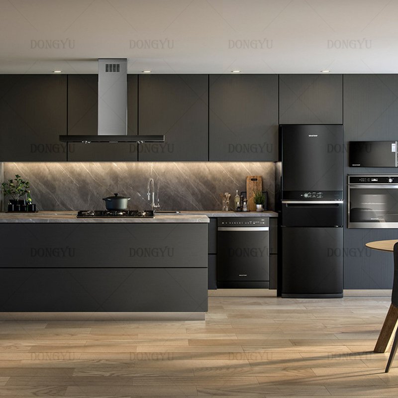 Modern Italian Style Luxury Cheap China Furniture Design Sets Island Melamine Solid Wood Kitchen Cabinets