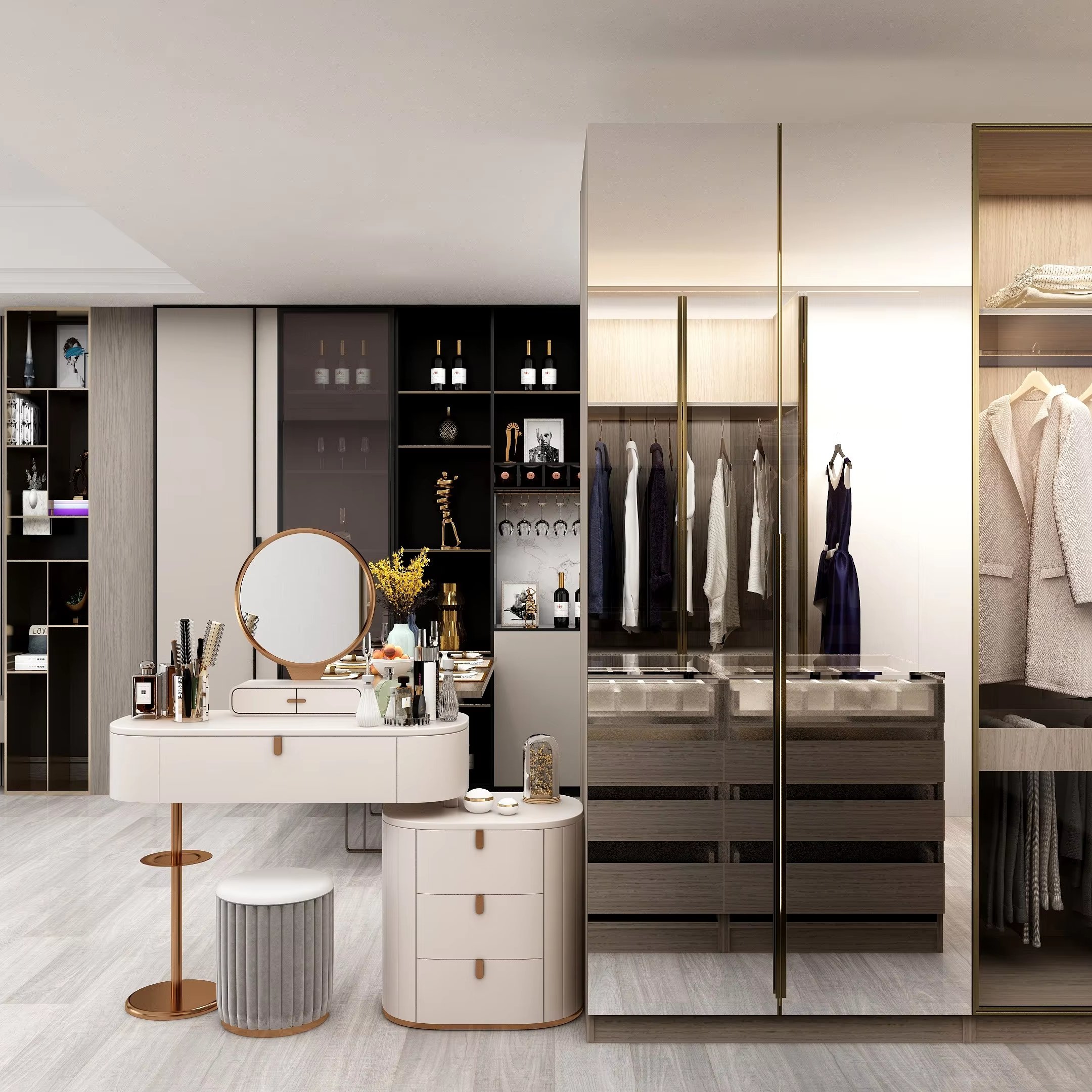 Balom Modern customized bedroom plywood clothes wardrobe cabinet closet Walkin Bedroom Furniture Wardrobes Closet