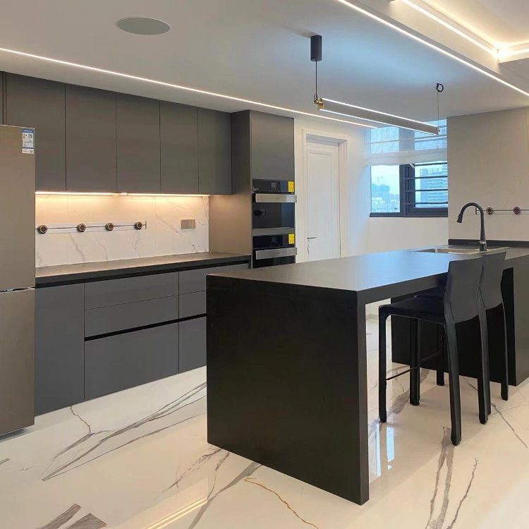 Black and White Kitchen Custom Cabinet Wooden Kitchen Cupboards Design RTA Kitchen Cabinet Furniture