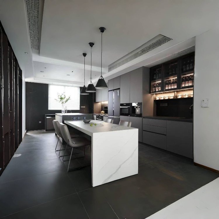 Black and White Kitchen Custom Cabinet Wooden Kitchen Cupboards Design RTA Kitchen Cabinet Furniture