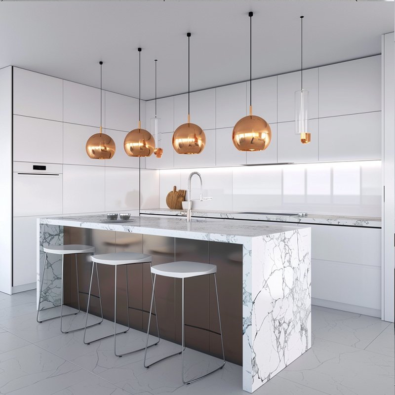 Modern Custom Designs Australian Kitchen Cabinets White Luxury Modular Kitchen Furniture Cabinet Set