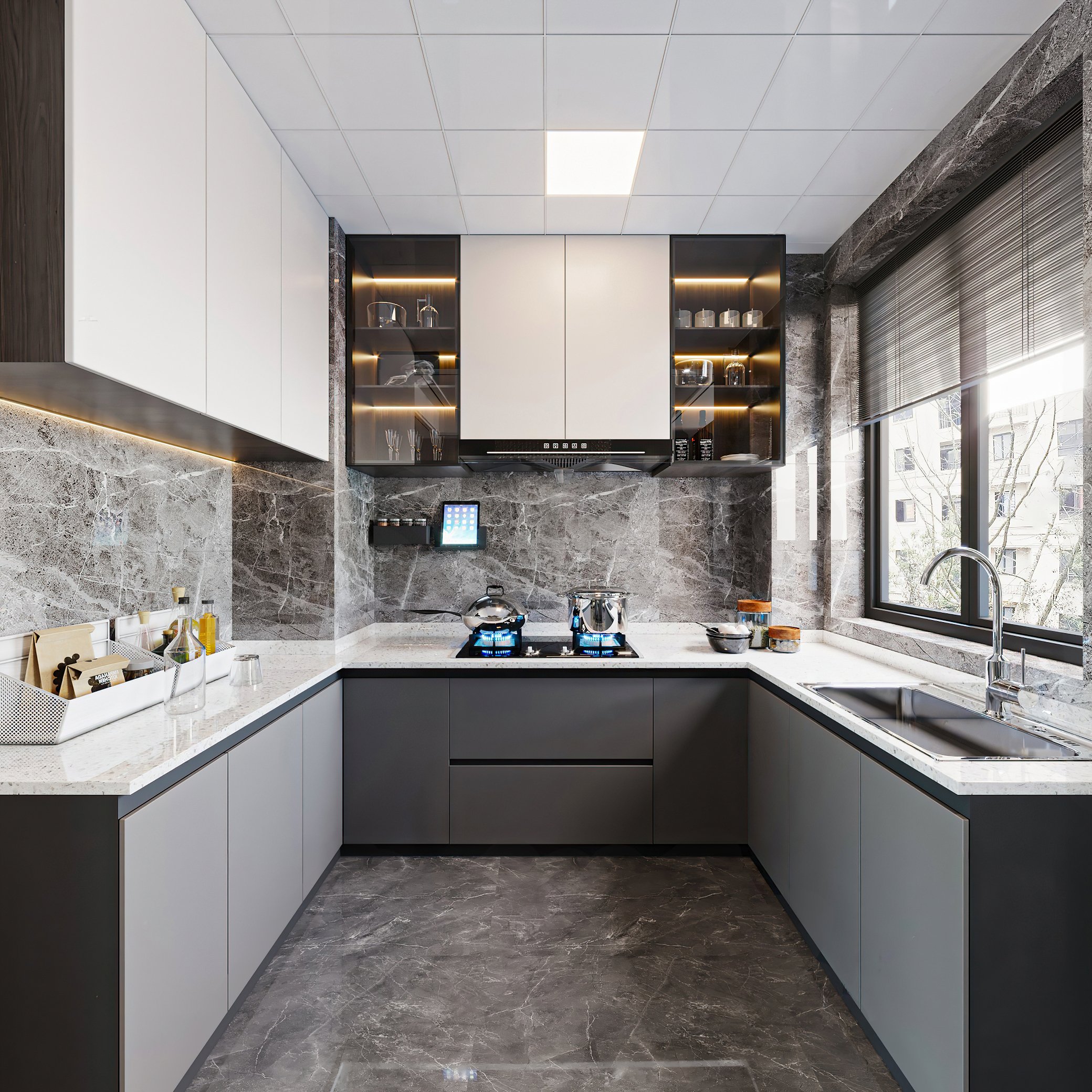 Angel Grace Fast Delivery Full Set of Solid Wood Kitchen Cabinet Unit Hotel Suitable Kitchen Cabinets with Panel Material