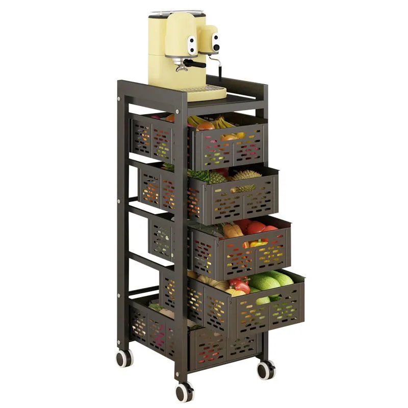 Up to date Kitchen vegetable drawer type multi-layer fruit and vegetable basket locker storage shelf
