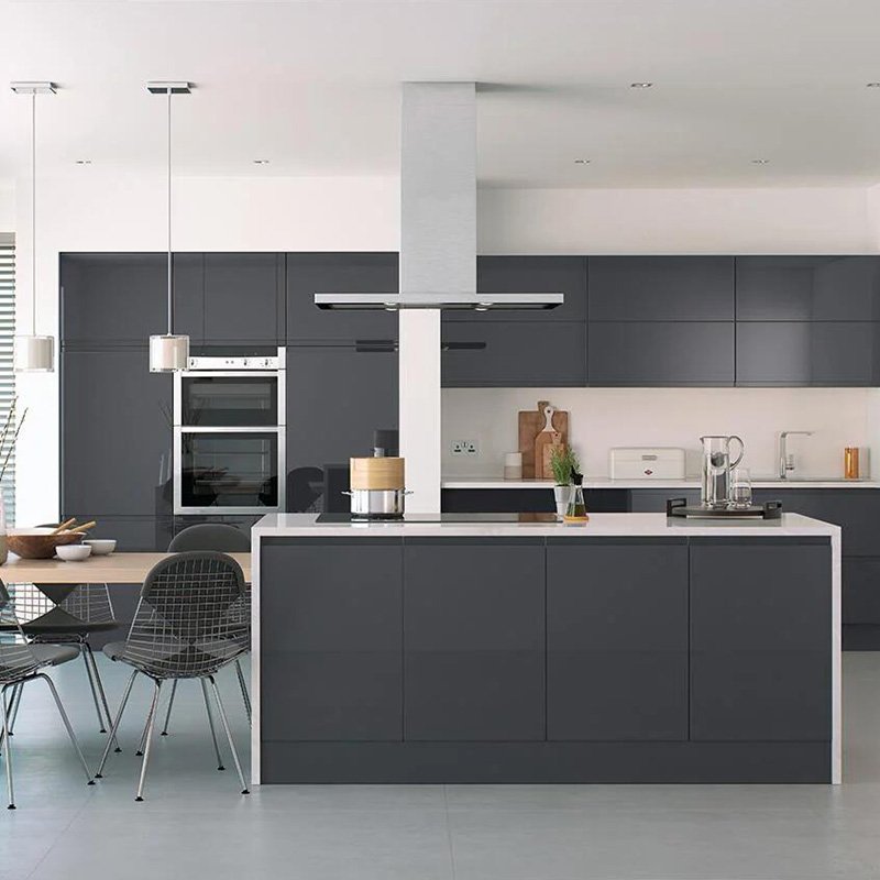 luxury kitchen cabinet modern style apartment furniture matte kitchen cupboards cabinet