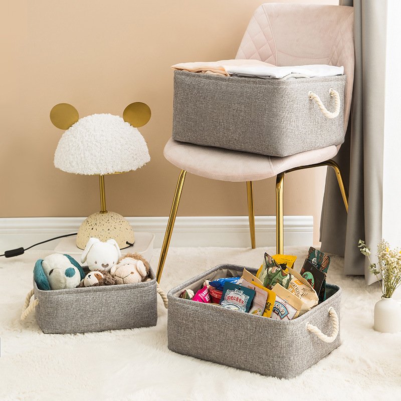 New clothing cotton and linen storage basket cloth organizer box toy storage box cloth large folding