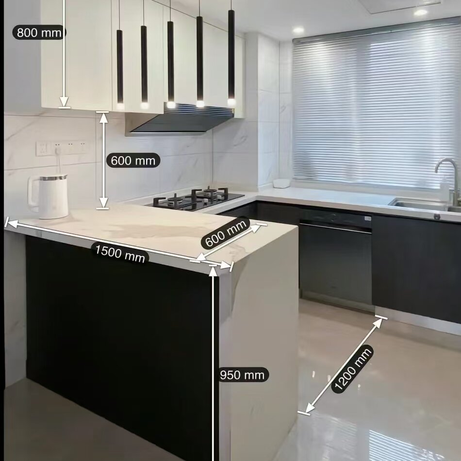 Scalable integrated French kitchen island family small unit retro curved island table rock slab kitchen island
