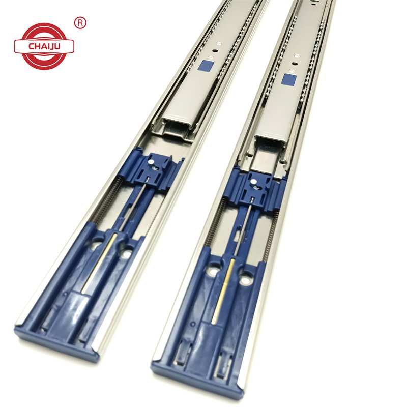 Chaiju Full Extension Ball Bearing Rail Drawer Sliders Width 3 Fold Track Telescopic Channel Furniture Drawer Slide