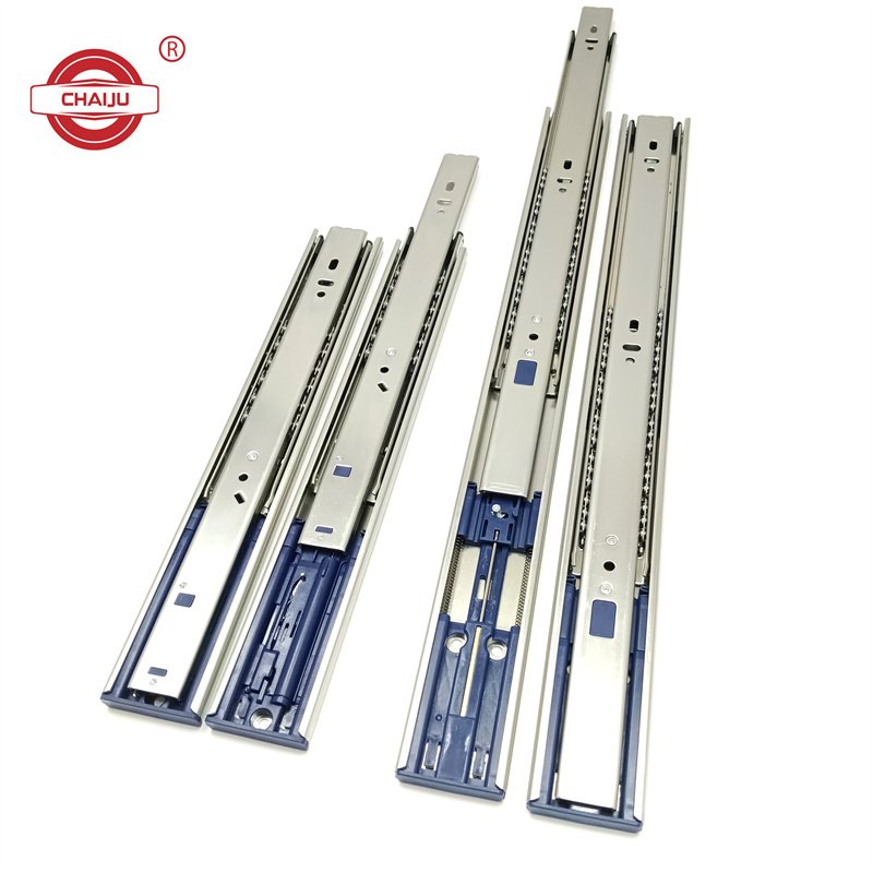 Chaiju Full Extension Ball Bearing Rail Drawer Sliders Width 3 Fold Track Telescopic Channel Furniture Drawer Slide