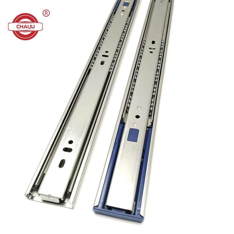 Chaiju Full Extension Ball Bearing Rail Drawer Sliders Width 3 Fold Track Telescopic Channel Furniture Drawer Slide