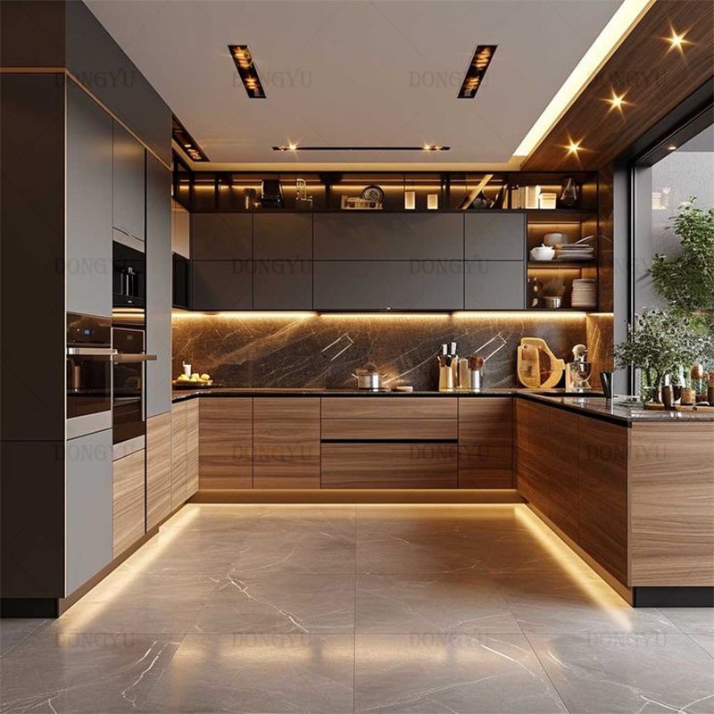 Modern Australia Standard Luxury Cheap China Furniture Design Sets Island Melamine Solid Wood Kitchen Cabinets