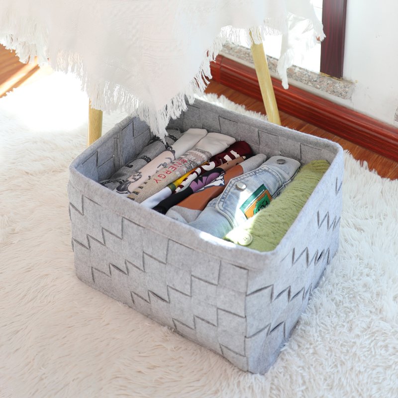 Low MOQ stock felt storage baskets containers Organization Basket felt storage basket felt bins storage box for toys